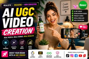 I will create AI UGC ads, AI videos, video editing and social media content
